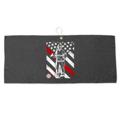 Firefighter Thin Red Line Serve Honor Rescue Large Microfiber Waffle Golf Towel