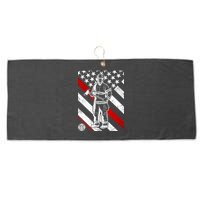Firefighter Thin Red Line Serve Honor Rescue Large Microfiber Waffle Golf Towel
