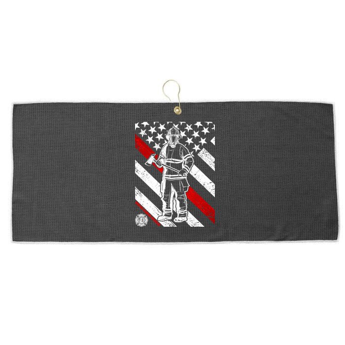 Firefighter Thin Red Line Serve Honor Rescue Large Microfiber Waffle Golf Towel