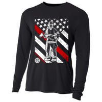 Firefighter Thin Red Line Serve Honor Rescue Cooling Performance Long Sleeve Crew