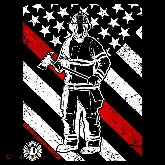Firefighter Thin Red Line Serve Honor Rescue Sustainable Knit Beanie