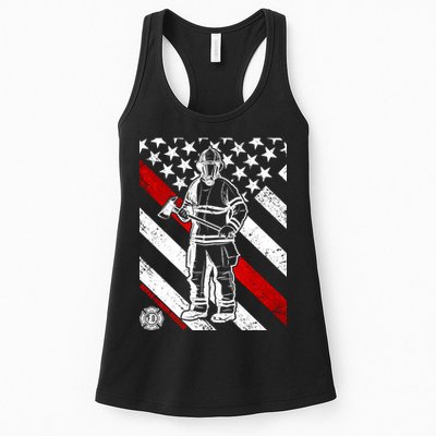 Firefighter Thin Red Line Serve Honor Rescue Womens Tank Top