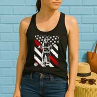 Firefighter Thin Red Line Serve Honor Rescue Womens Tank Top