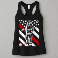 Firefighter Thin Red Line Serve Honor Rescue Womens Tank Top