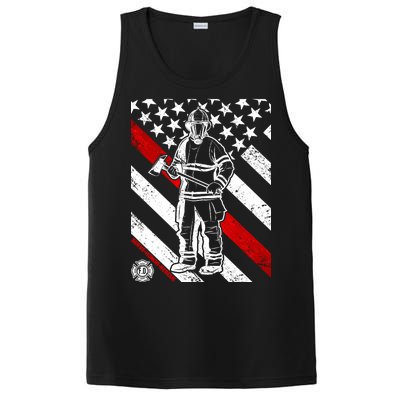 Firefighter Thin Red Line Serve Honor Rescue PosiCharge Competitor Tank