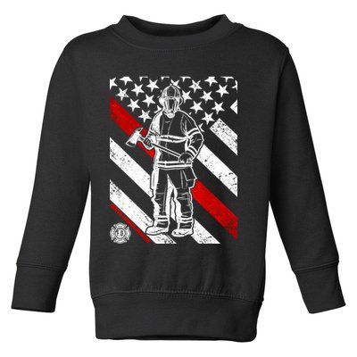 Firefighter Thin Red Line Serve Honor Rescue Toddler Sweatshirt