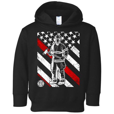 Firefighter Thin Red Line Serve Honor Rescue Toddler Hoodie