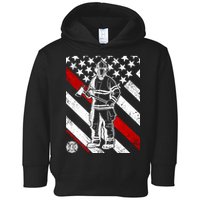 Firefighter Thin Red Line Serve Honor Rescue Toddler Hoodie