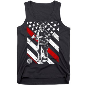 Firefighter Thin Red Line Serve Honor Rescue Tank Top