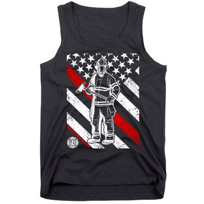 Firefighter Thin Red Line Serve Honor Rescue Tank Top