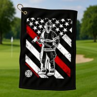 Firefighter Thin Red Line Serve Honor Rescue Golf Towel