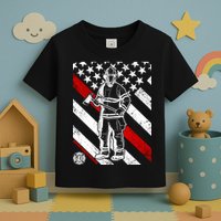 Firefighter Thin Red Line Serve Honor Rescue Toddler T-Shirt