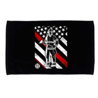 Firefighter Thin Red Line Serve Honor Rescue Microfiber Hand Towel