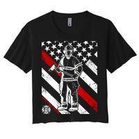 Firefighter Thin Red Line Serve Honor Rescue Women's Crop Top Tee