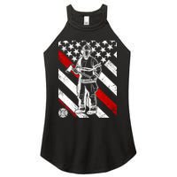 Firefighter Thin Red Line Serve Honor Rescue Women's Perfect Tri Rocker Tank
