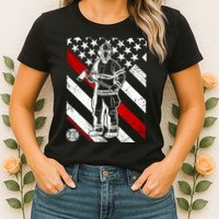 Firefighter Thin Red Line Serve Honor Rescue Womens T-Shirt