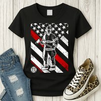 Firefighter Thin Red Line Serve Honor Rescue Womens T-Shirt