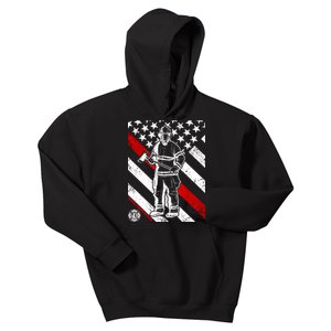 Firefighter Thin Red Line Serve Honor Rescue Kids Hoodie