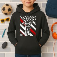 Firefighter Thin Red Line Serve Honor Rescue Kids Hoodie