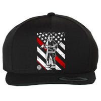 Firefighter Thin Red Line Serve Honor Rescue Wool Snapback Cap