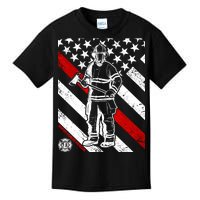 Firefighter Thin Red Line Serve Honor Rescue Kids T-Shirt