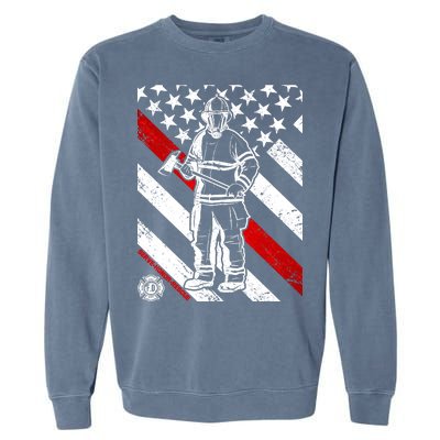 Firefighter Thin Red Line Serve Honor Rescue Garment-Dyed Sweatshirt