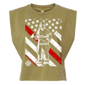 Firefighter Thin Red Line Serve Honor Rescue Garment-Dyed Women's Muscle Tee