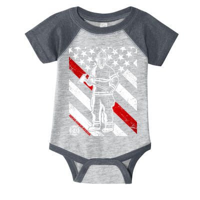 Firefighter Thin Red Line Serve Honor Rescue Infant Baby Jersey Bodysuit
