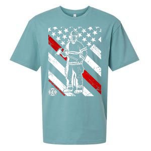 Firefighter Thin Red Line Serve Honor Rescue Sueded Cloud Jersey T-Shirt