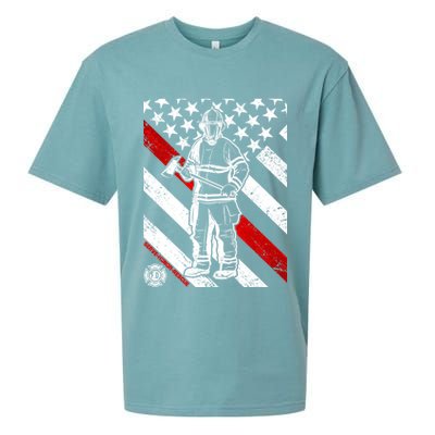 Firefighter Thin Red Line Serve Honor Rescue Sueded Cloud Jersey T-Shirt