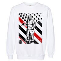 Firefighter Thin Red Line Serve Honor Rescue Garment-Dyed Sweatshirt