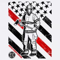 Firefighter Thin Red Line Serve Honor Rescue Garment-Dyed Sweatshirt