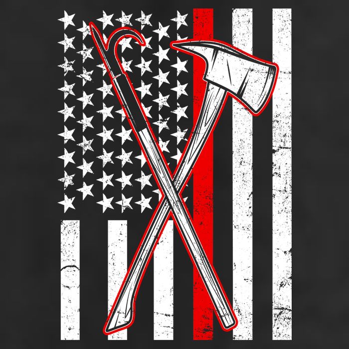 Firefighter US Flag Thin Red Line Garment-Dyed Fleece Hoodie