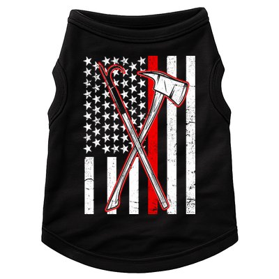 Firefighter US Flag Thin Red Line Doggie Tank