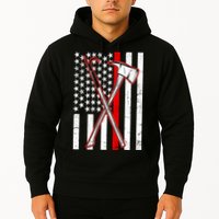 Firefighter US Flag Thin Red Line Hoodie