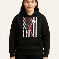 Firefighter US Flag Thin Red Line Hoodie