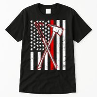 Firefighter US Flag Thin Red Line Tall T-Shirt