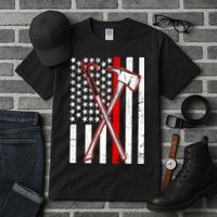 Firefighter US Flag Thin Red Line Tall T-Shirt
