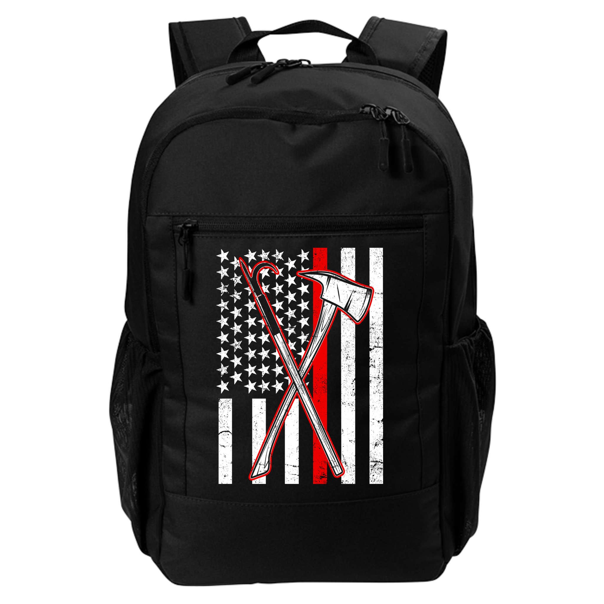 Firefighter US Flag Thin Red Line Backpack