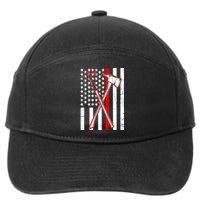 Firefighter US Flag Thin Red Line 7-Panel Snapback Hat