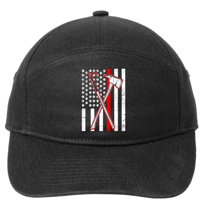 Firefighter US Flag Thin Red Line 7-Panel Snapback Hat