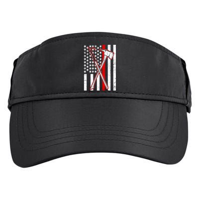 Firefighter US Flag Thin Red Line Adult Drive Performance Visor