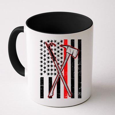 Firefighter US Flag Thin Red Line Mug