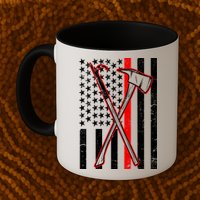 Firefighter US Flag Thin Red Line Mug