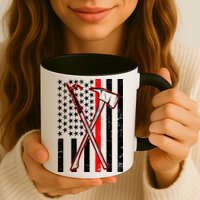 Firefighter US Flag Thin Red Line Mug