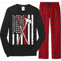 Firefighter US Flag Thin Red Line Long Sleeve Pajama Set