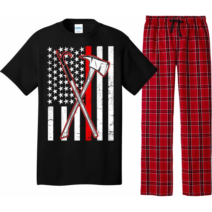 Firefighter US Flag Thin Red Line Pajama Set