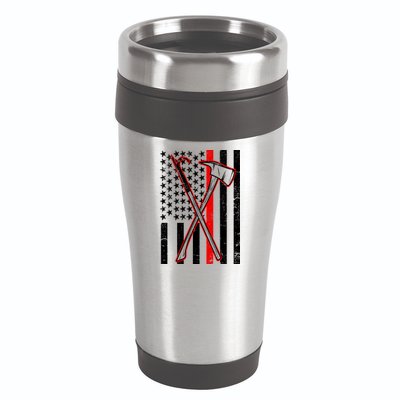 Firefighter US Flag Thin Red Line 16oz Travel Tumbler