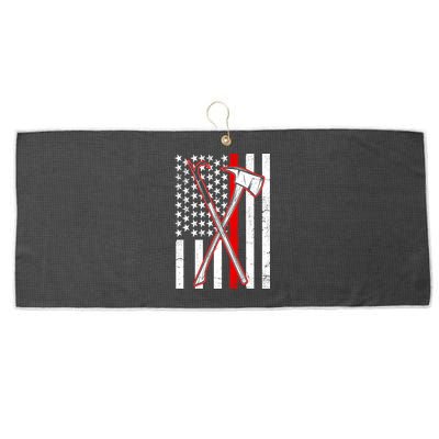Firefighter US Flag Thin Red Line Large Microfiber Waffle Golf Towel