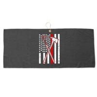 Firefighter US Flag Thin Red Line Large Microfiber Waffle Golf Towel